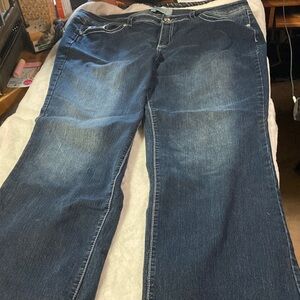 One 5 one Dark Blue Womens Straight-Leg Jeans